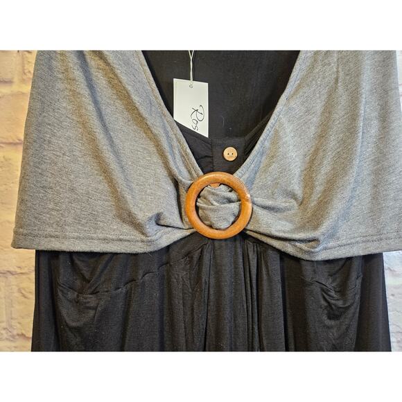 RoseGal Women's Tank Black Gray Center Loop Size 3X New with tags - Picture 4 of 10